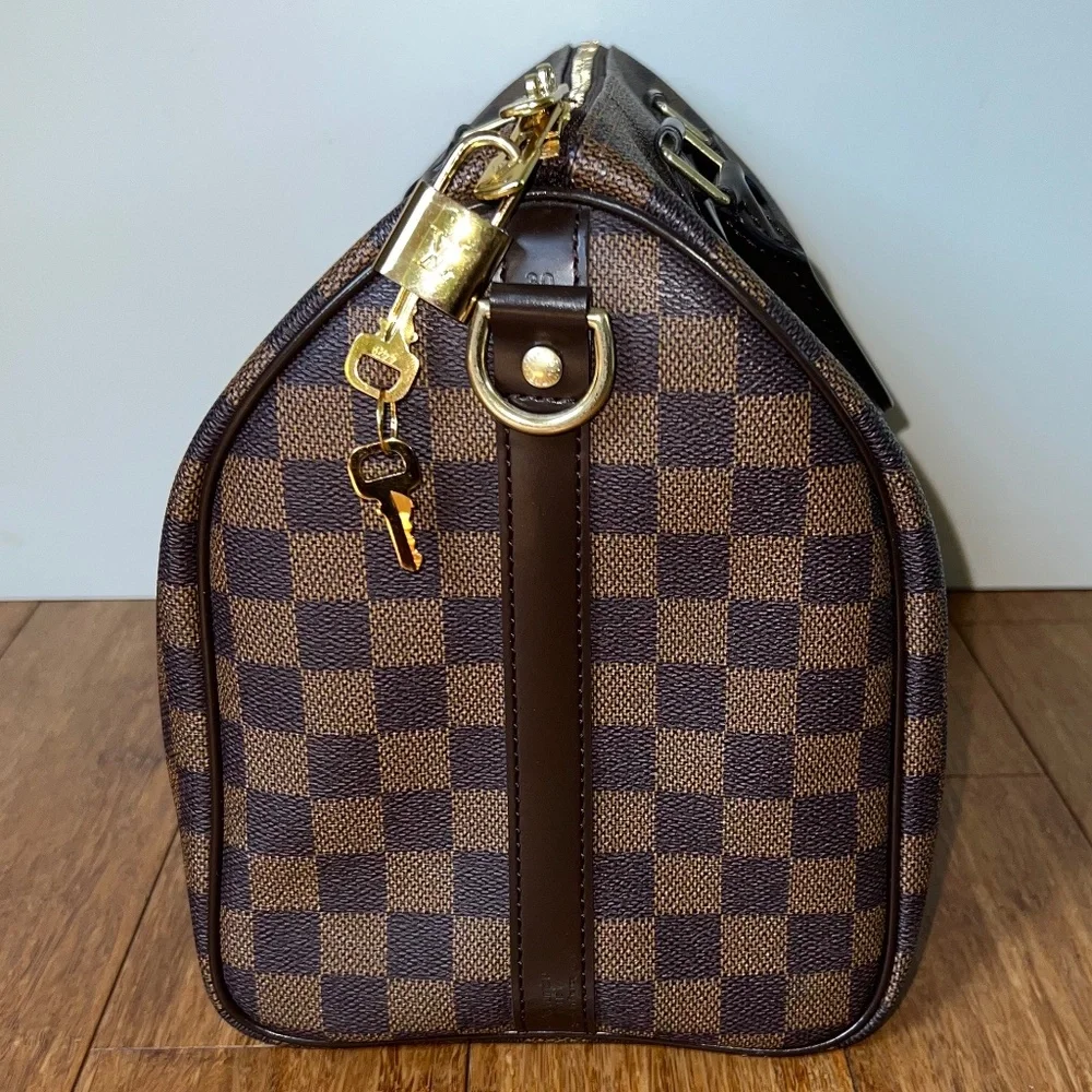 Authentic Louis Vuitton Speedy Bandoulière 30 Damier Ebene N41367 Handbag